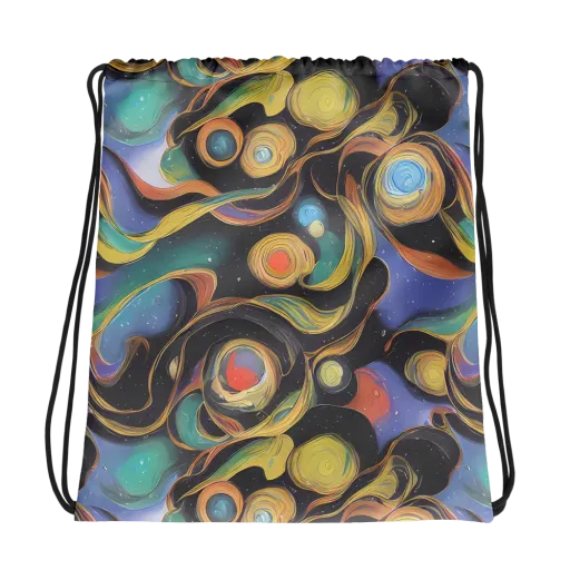 Planetary Ribbons on a Drawstring Bag