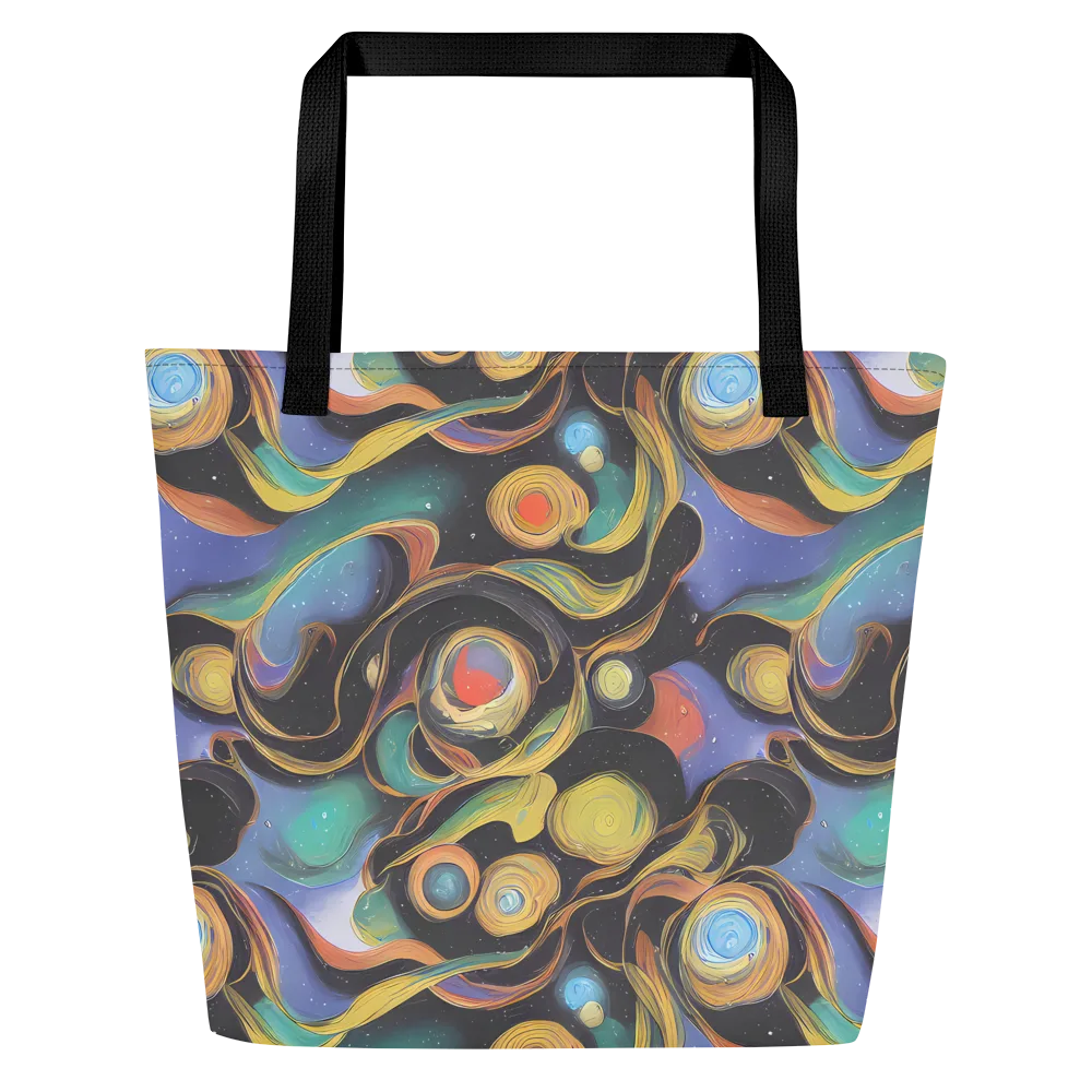 Planetary Ribbons on Large Tote Bag W/ Pocket — Front