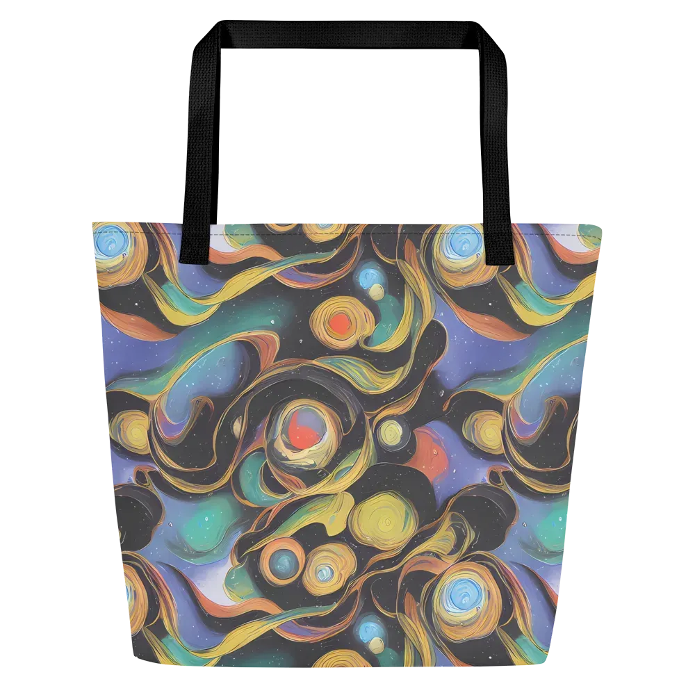 Planetary Ribbons on Large Tote Bag W/ Pocket — Front