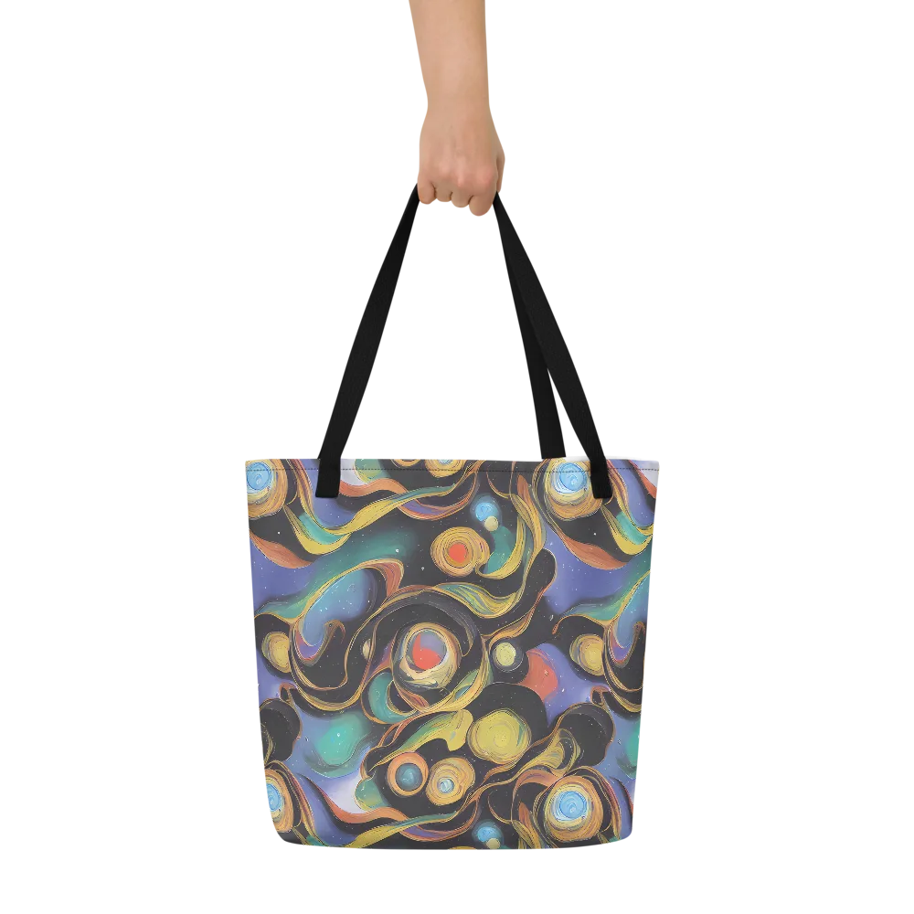 Planetary Ribbons on Large Tote Bag W/ Pocket — Front