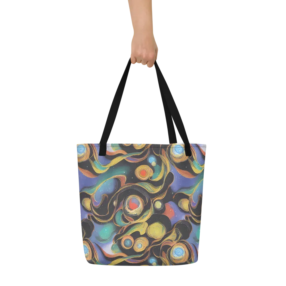 Planetary Ribbons on Large Tote Bag W/ Pocket — Front