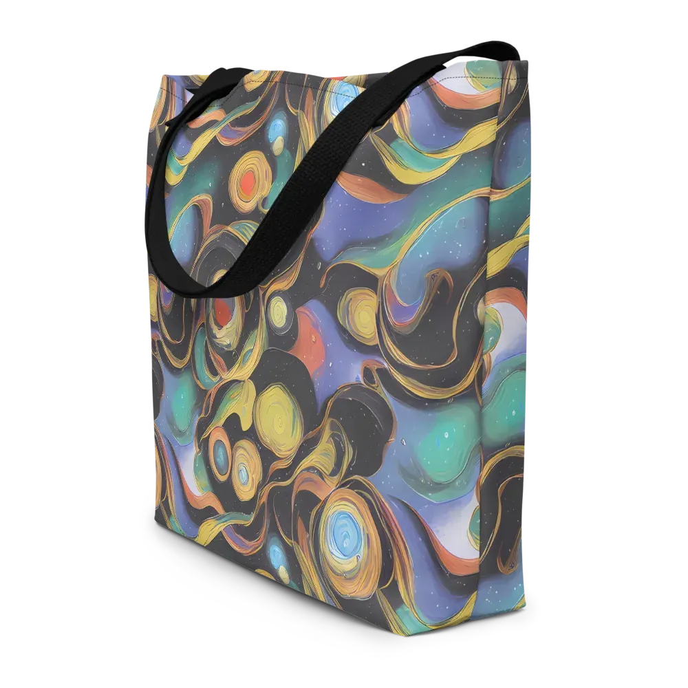 Planetary Ribbons on Large Tote Bag W/ Pocket — Front