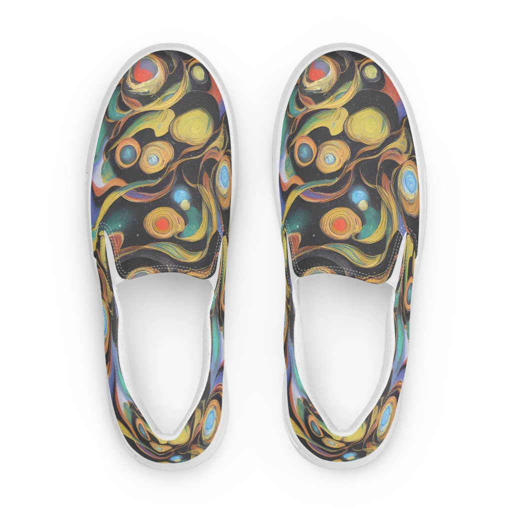 Planetary Ribbons on Women's Slip-On Canvas Shoes — Front