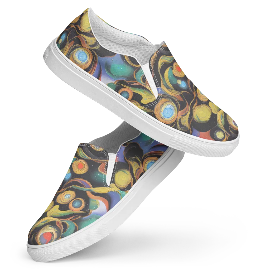 Planetary Ribbons on Women's Slip-On Canvas Shoes — Front
