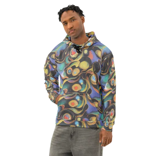 Planetary Ribbons on a Cotton Hoodie
