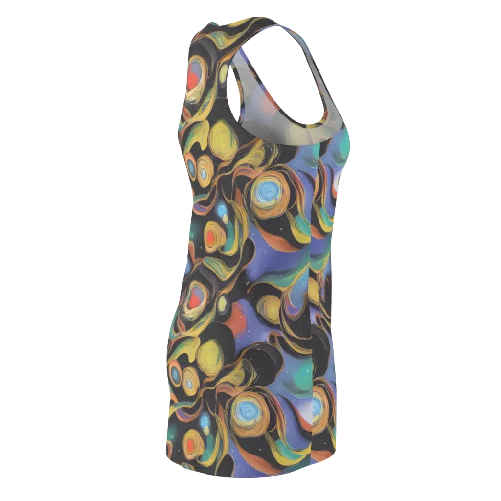 Planetary Ribbons on Racerback Dress — Back Side