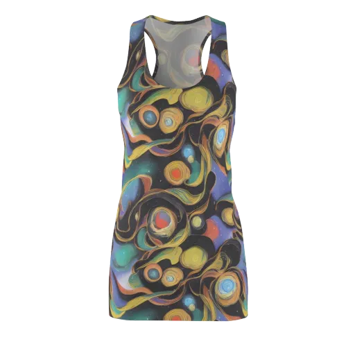Planetary Ribbons on a Racerback Dress