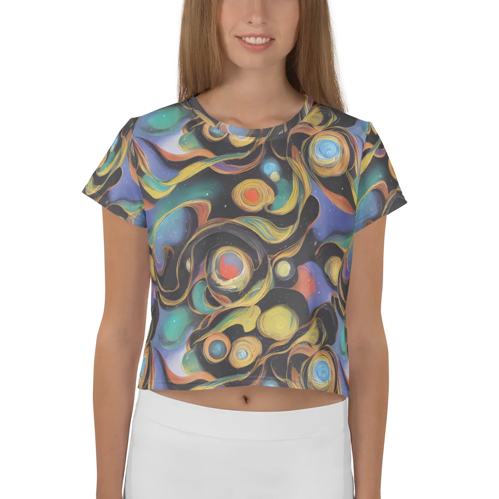 Planetary Ribbons on Crop Tee — Front