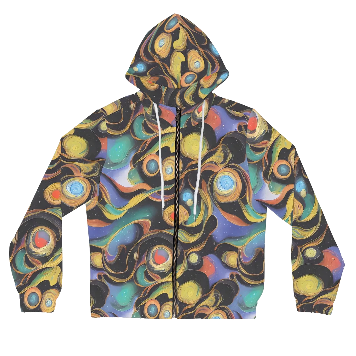 Planetary Ribbons on Women's Full-Zip Hoodie — Front