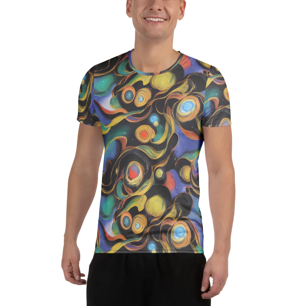 Planetary Ribbons on Men's Athletic T-Shirt — Front