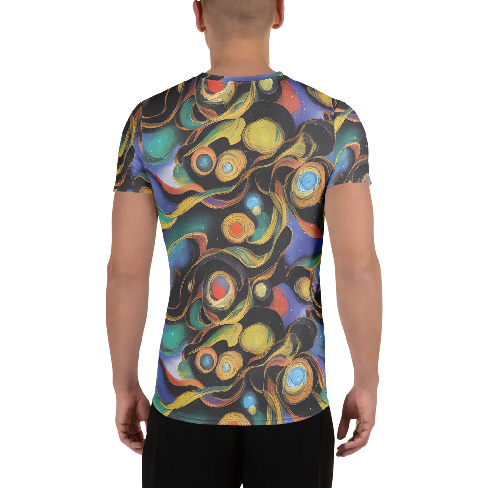 Planetary Ribbons on Men's Athletic T-Shirt — Back