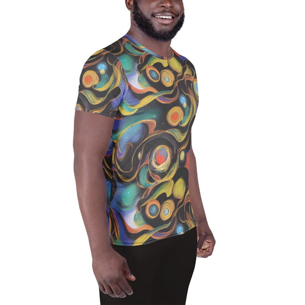Planetary Ribbons on Men's Athletic T-Shirt — Right