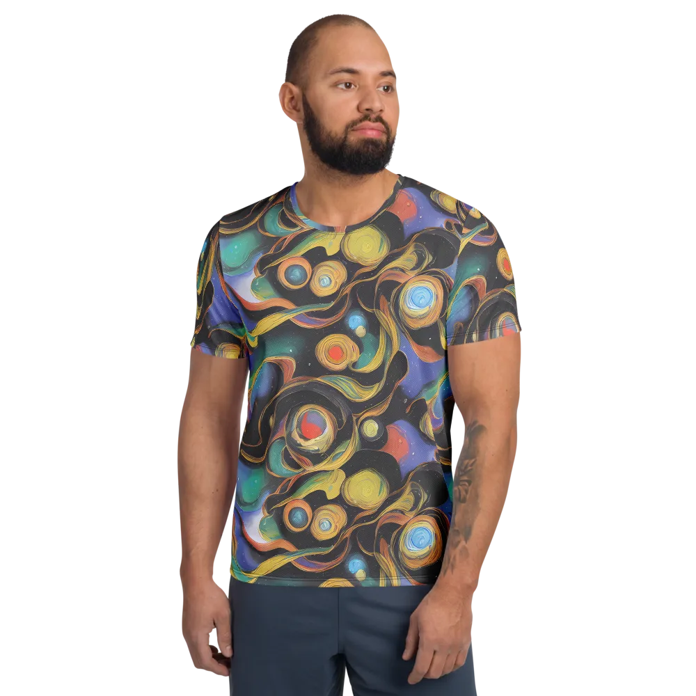 Planetary Ribbons on Men's Athletic T-Shirt — Front