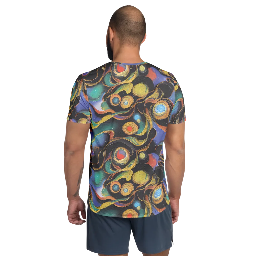 Planetary Ribbons on Men's Athletic T-Shirt — Back