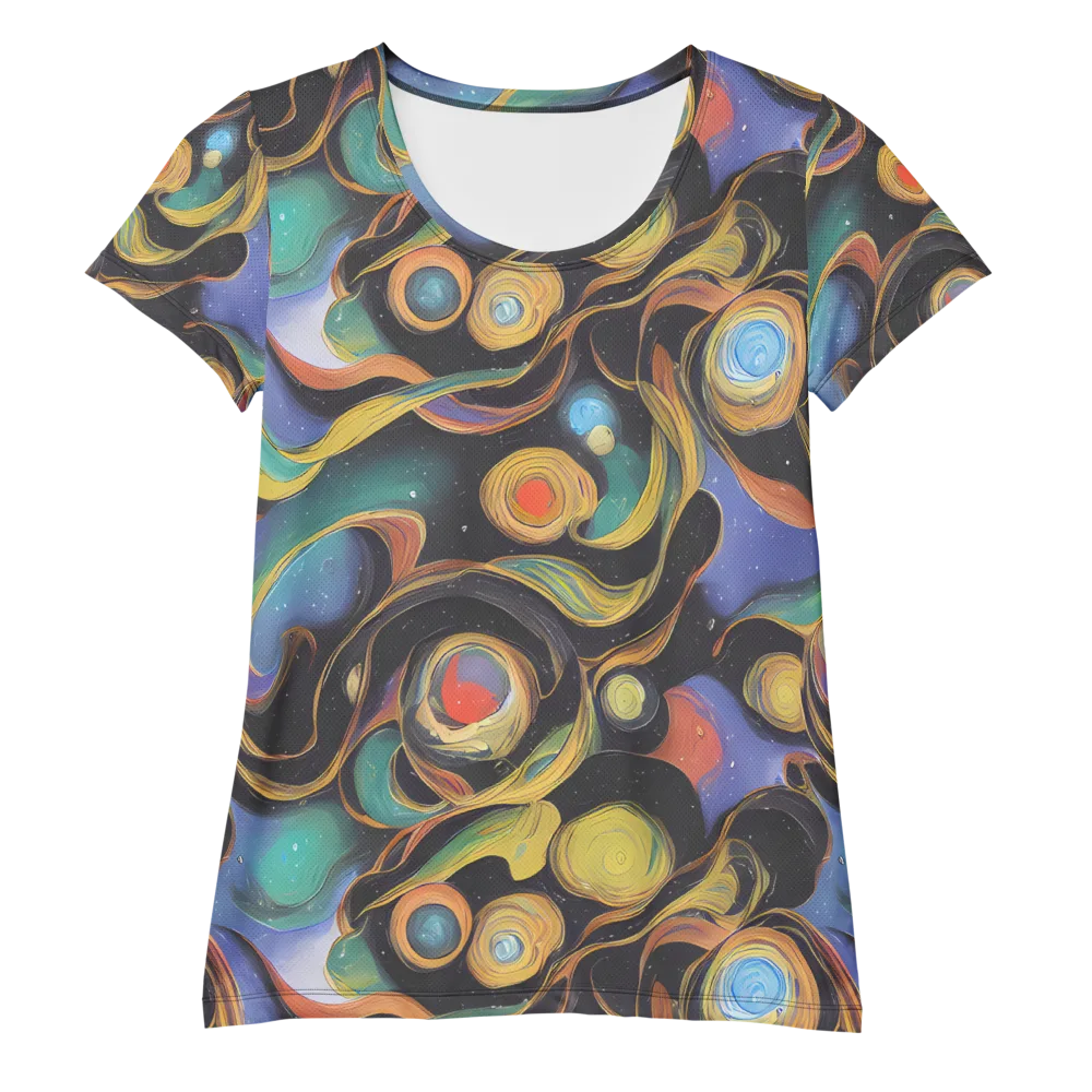 Planetary Ribbons on Women's Athletic T-Shirt — Front