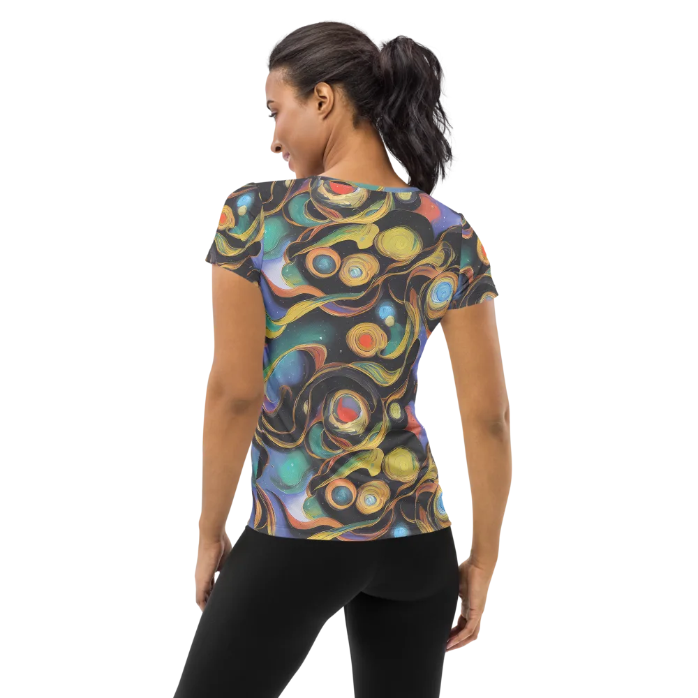 Planetary Ribbons on Women's Athletic T-Shirt — Back