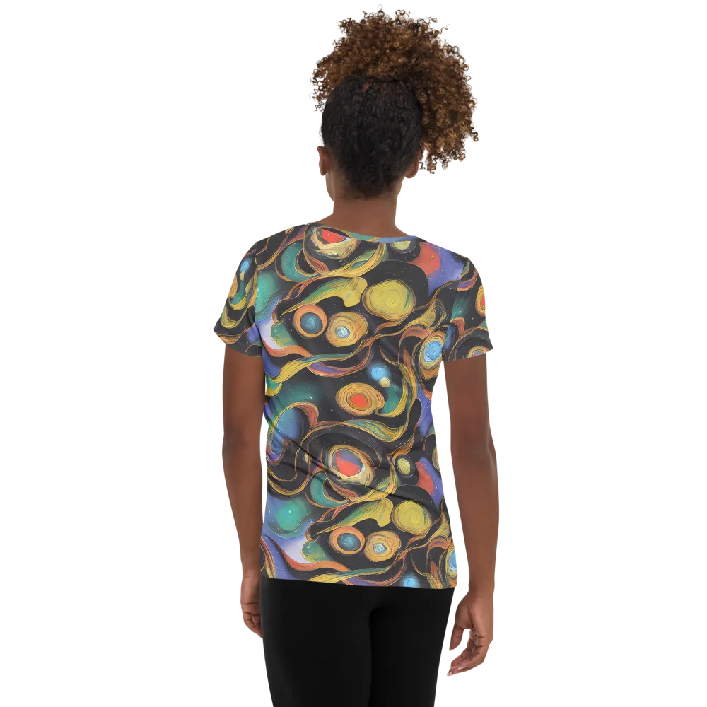 Planetary Ribbons on Women's Athletic T-Shirt — Back
