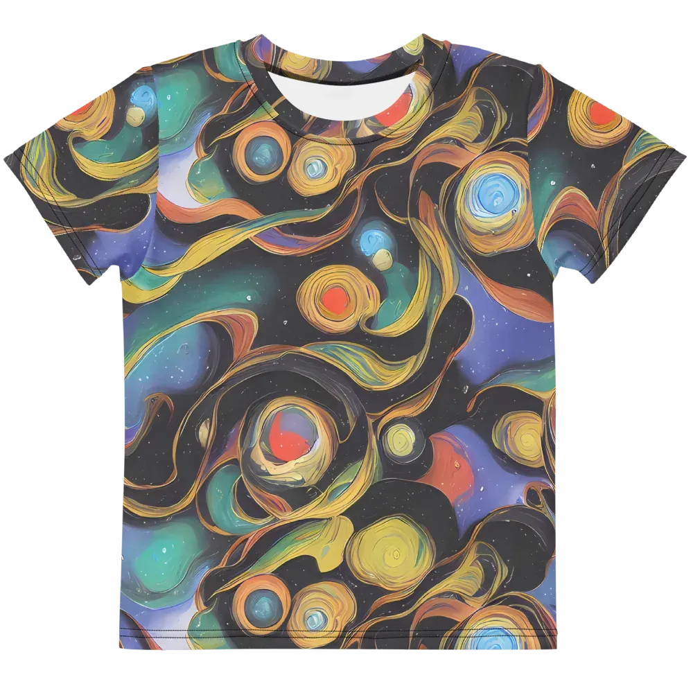 Planetary Ribbons on Kids Crew Neck T-Shirt — Front