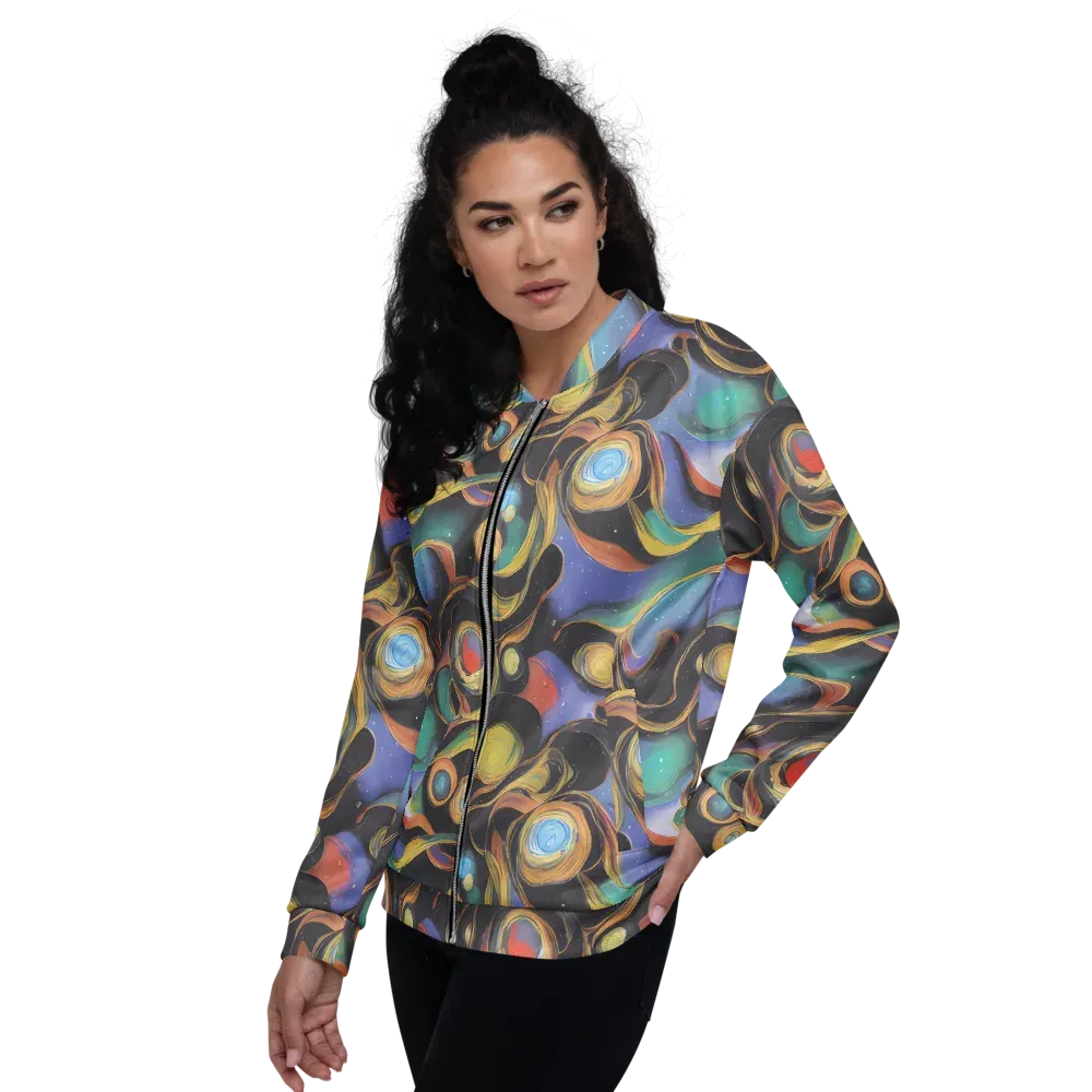 Planetary Ribbons on Bomber Jacket — Left