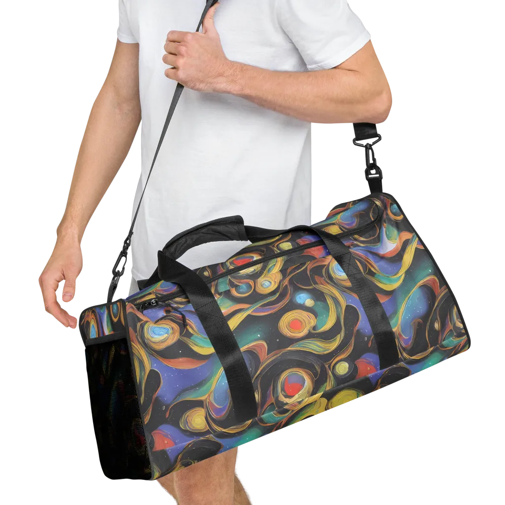 Planetary Ribbons on Duffle Bag — Right Front