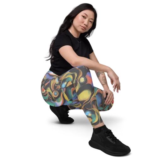 Planetary Ribbons on a Leggings with Pockets