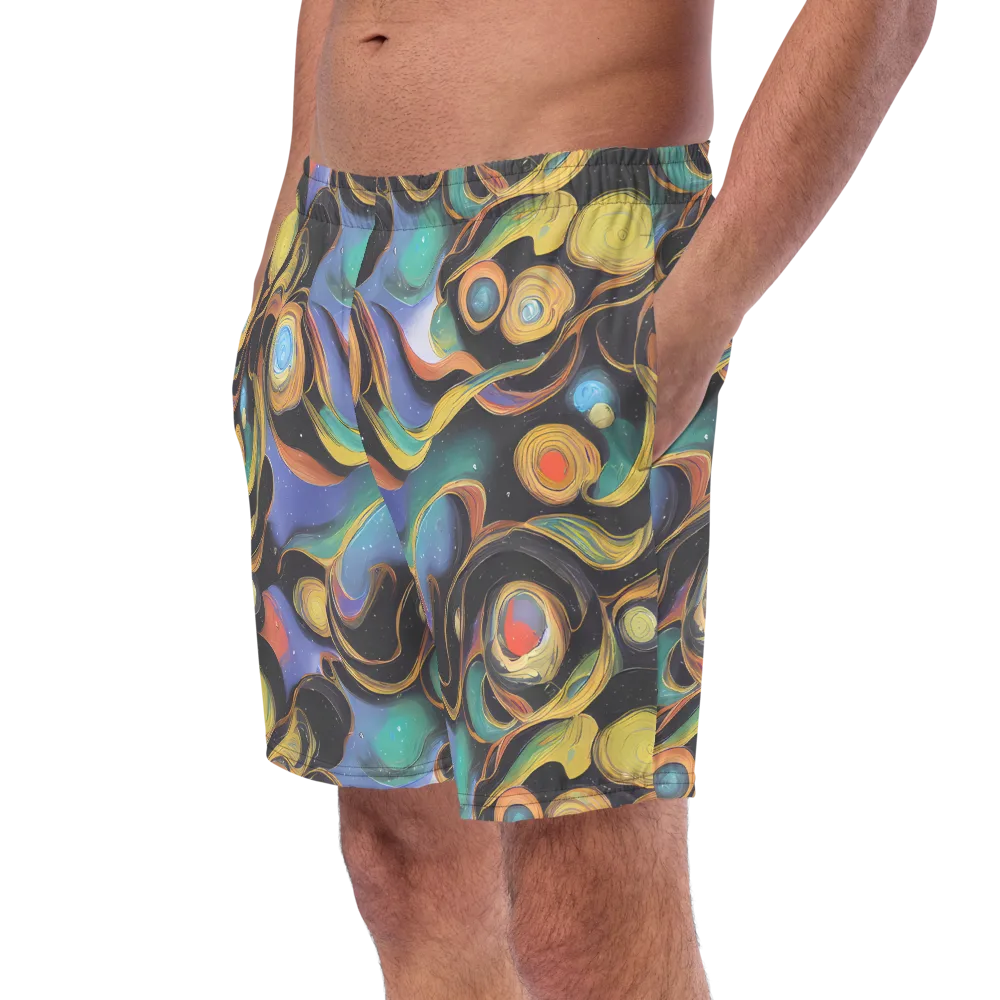 Planetary Ribbons on Swim Trunks — Left Front