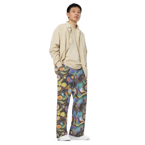 Planetary Ribbons on a Wide-Leg Pants