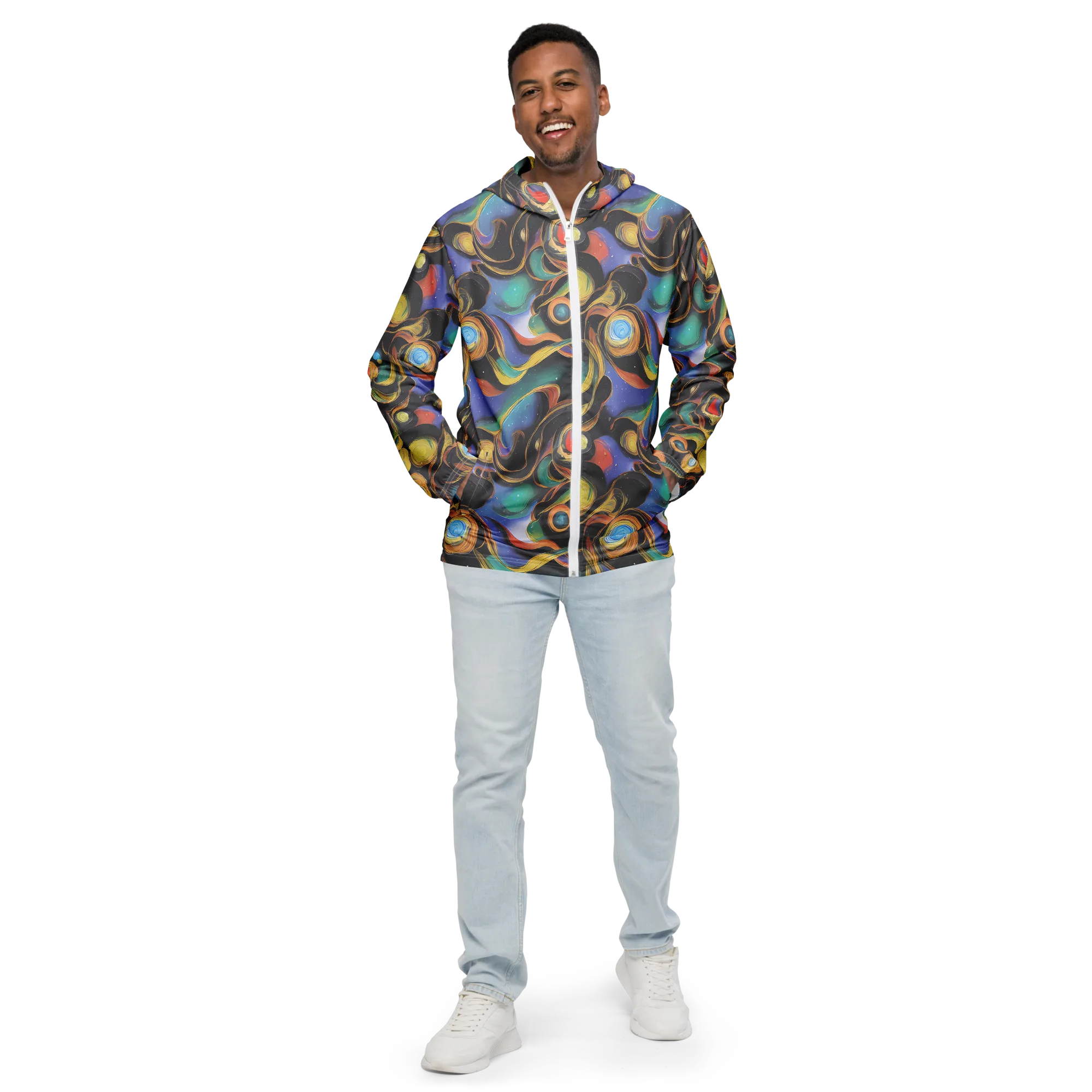 Planetary Ribbons on Men's Windbreaker — Front