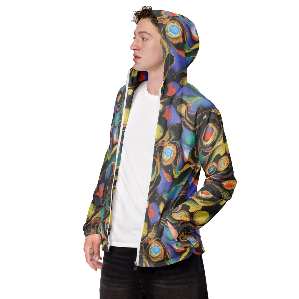 Planetary Ribbons on Men's Windbreaker — Left Front