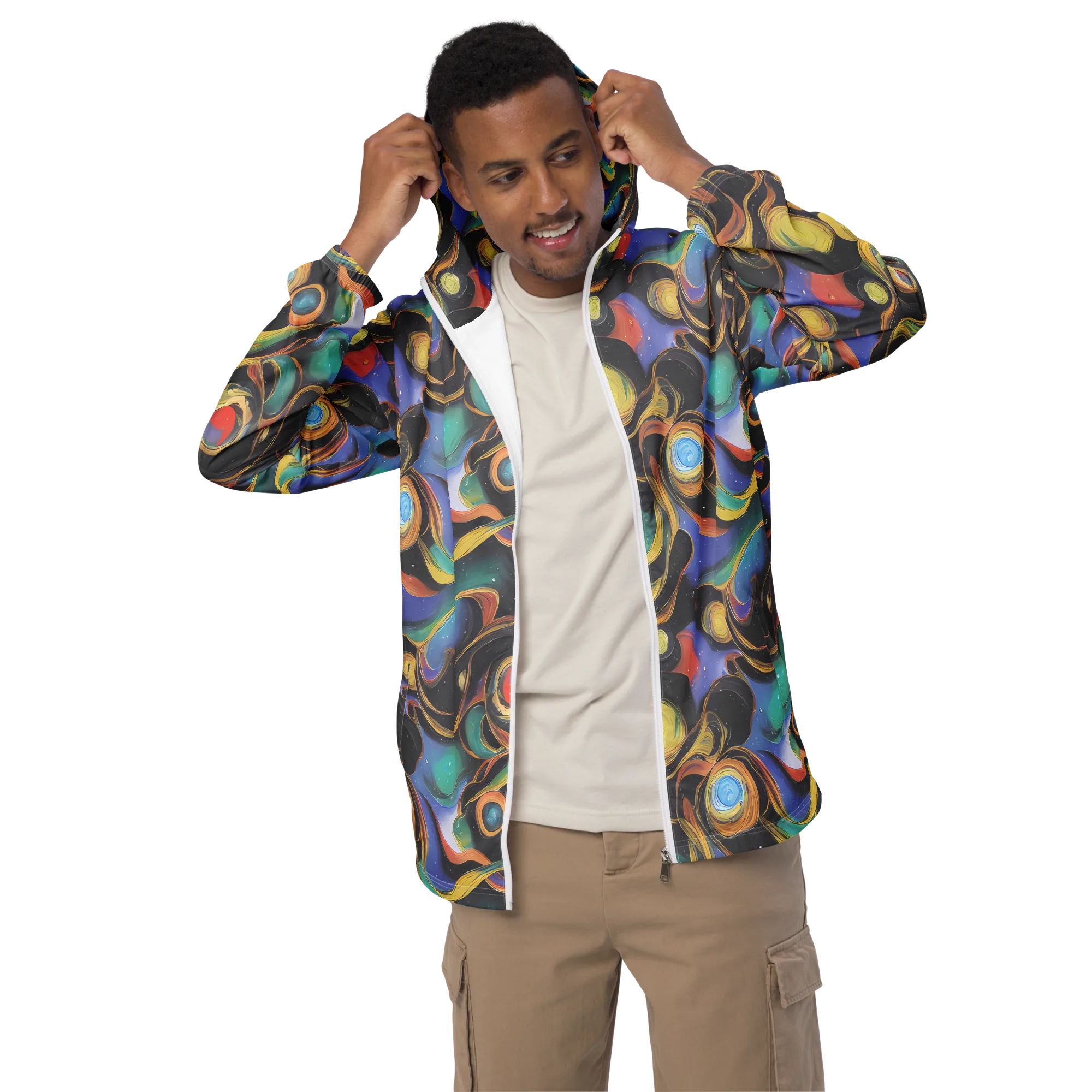 Planetary Ribbons on Men's Windbreaker — Front