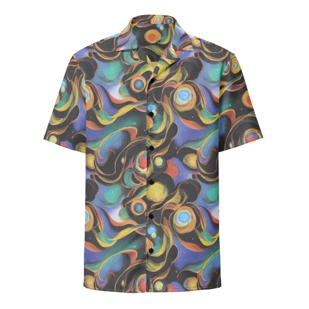Planetary Ribbons on Button Shirt — Front