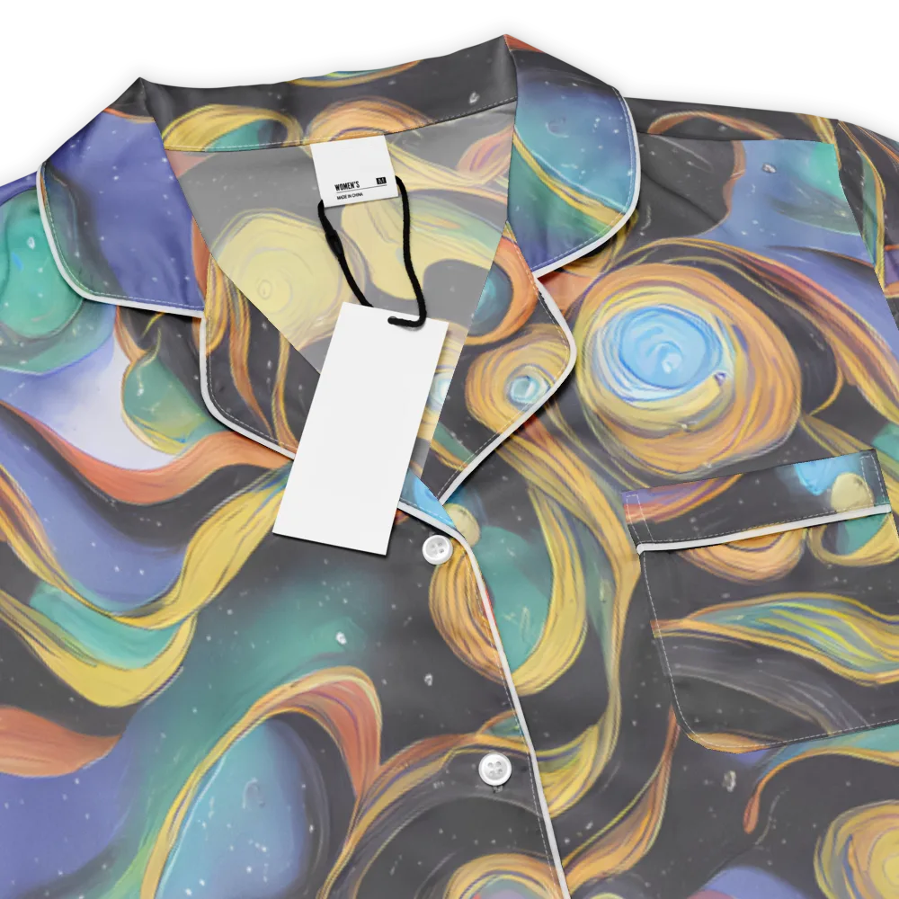 Planetary Ribbons on Women's Short Sleeve Pajama Top — Product details