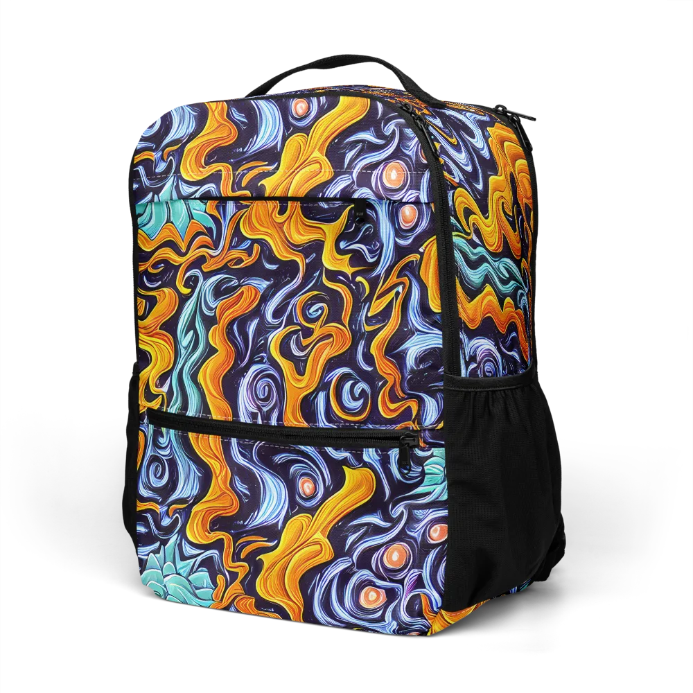 Midnight Fireflow on Utility Backpack — Left Front