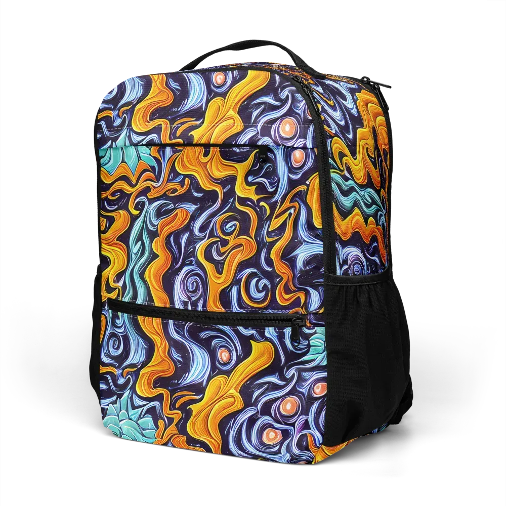 Midnight Fireflow on Utility Backpack — Left Front
