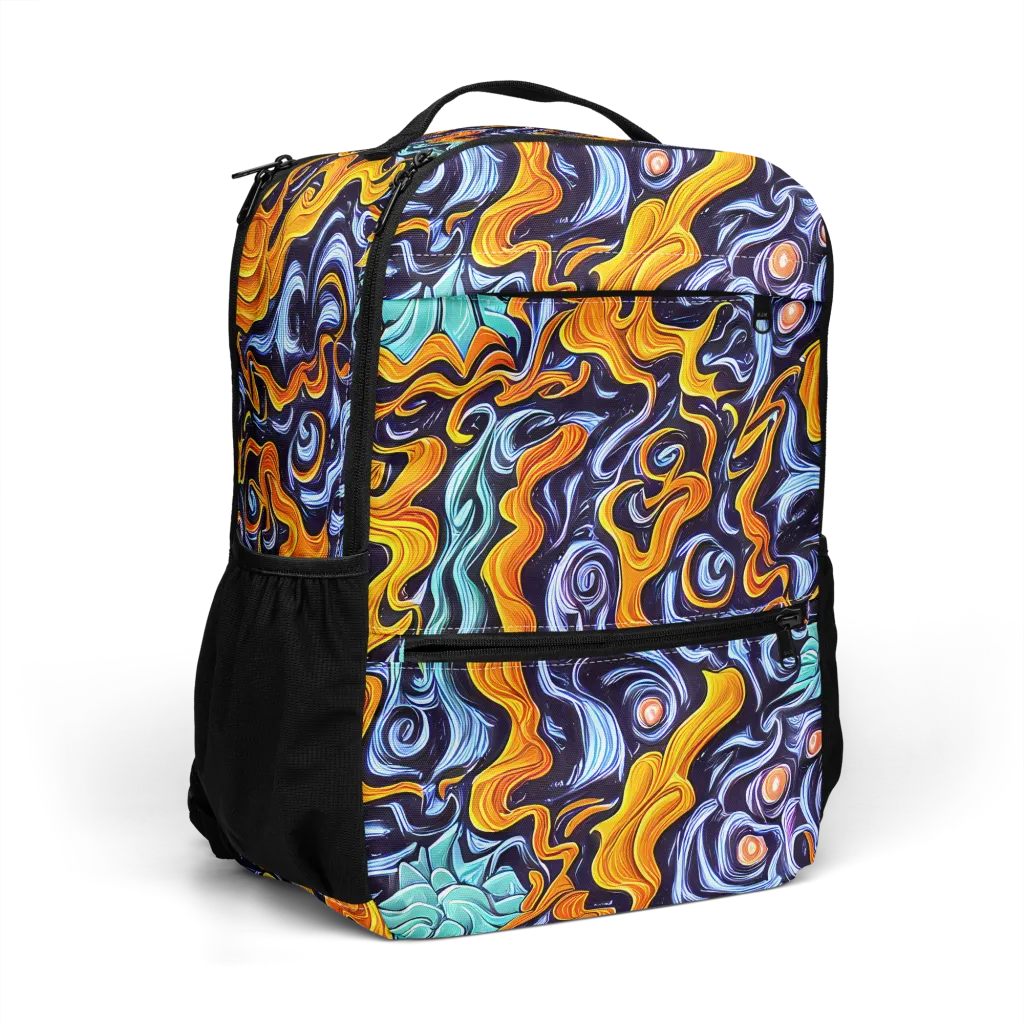 Midnight Fireflow on Utility Backpack — Right Front