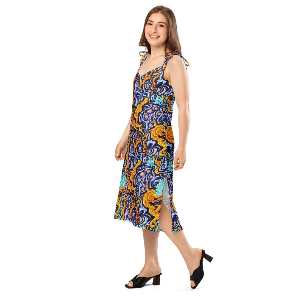 Midnight Fireflow on Slip Dress — Left Front