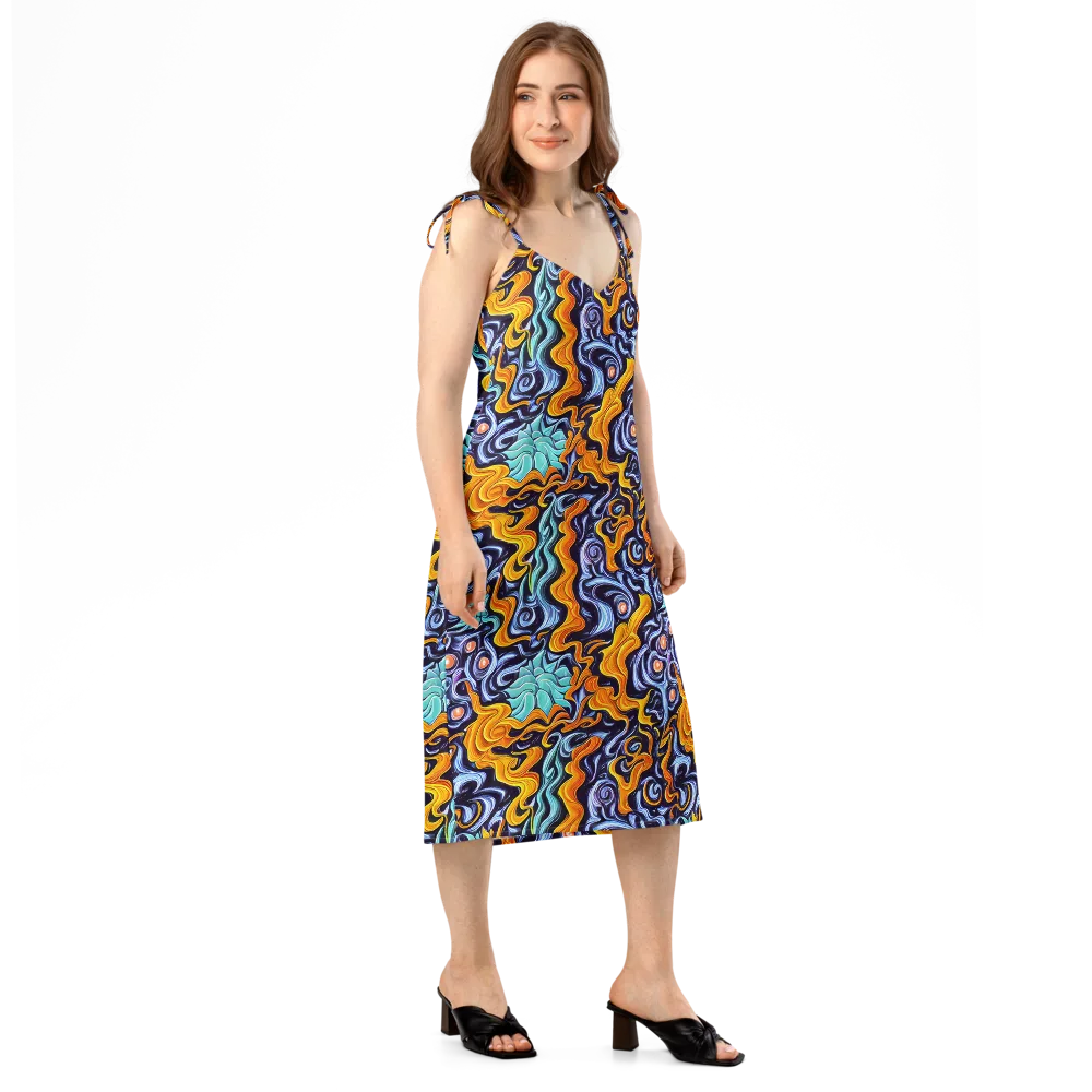 Midnight Fireflow on Slip Dress — Right Front