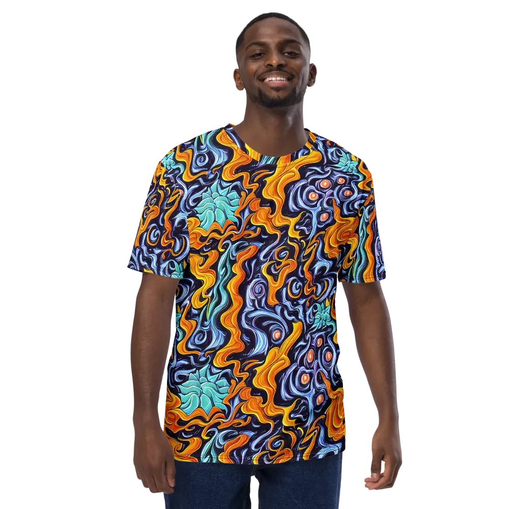 Midnight Fireflow on Men's Crew Neck T-Shirt — Front
