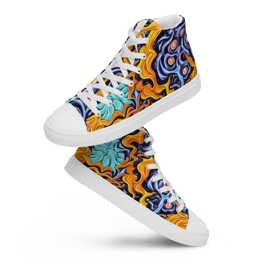Midnight Fireflow on a Women's High Top Canvas Shoes