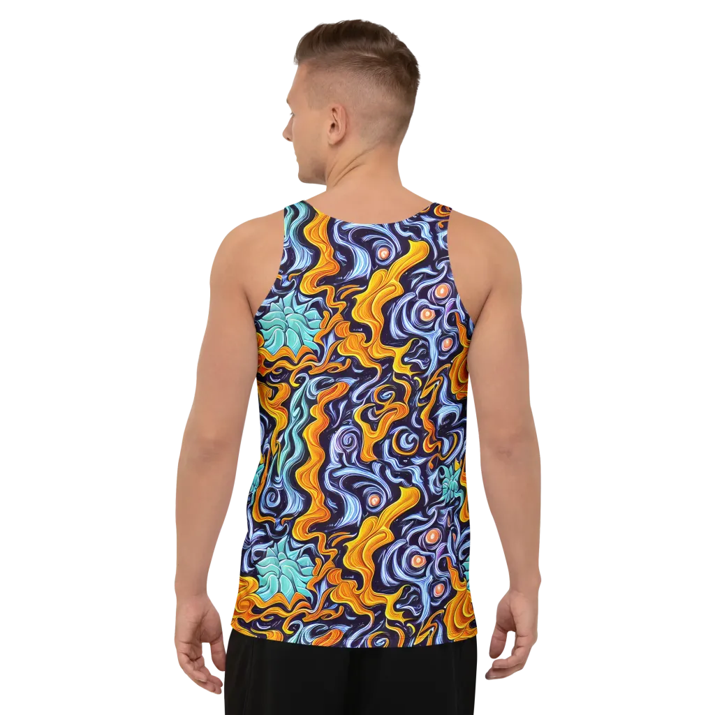 Midnight Fireflow on Men's Tank Top — Back