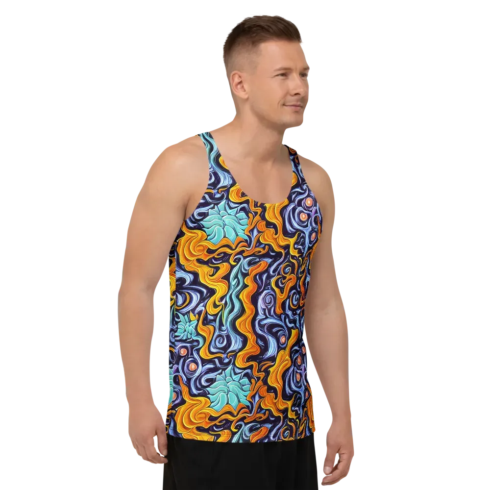 Midnight Fireflow on Men's Tank Top — Right Front