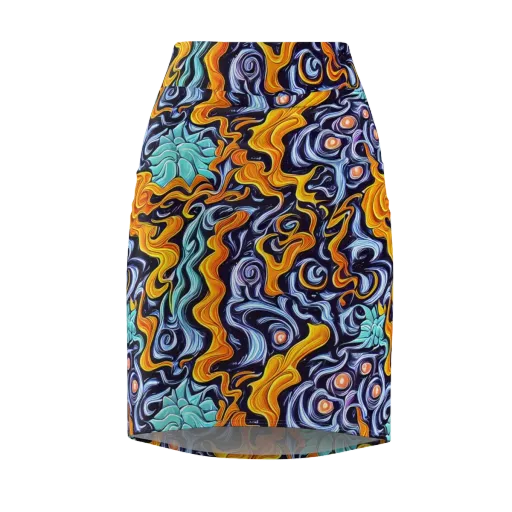 Midnight Fireflow on a Pencil Skirt