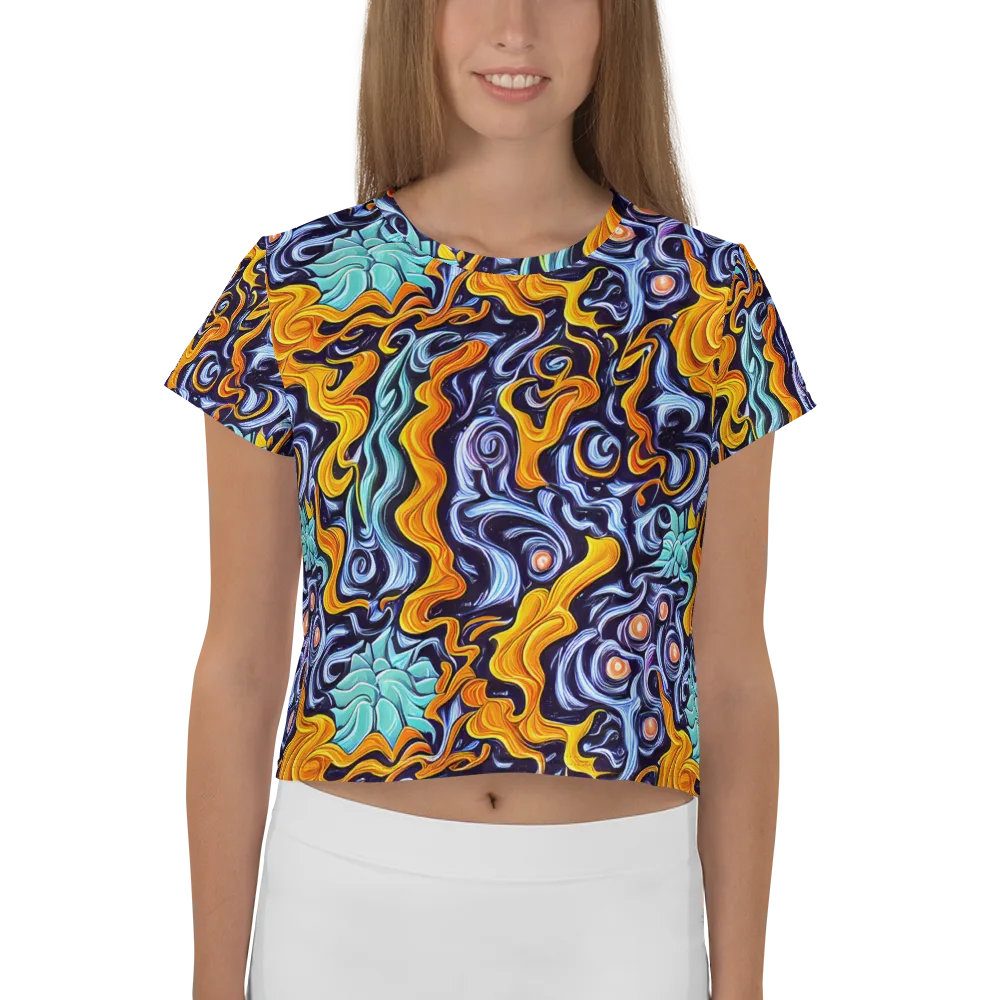 Midnight Fireflow on Crop Tee — Front