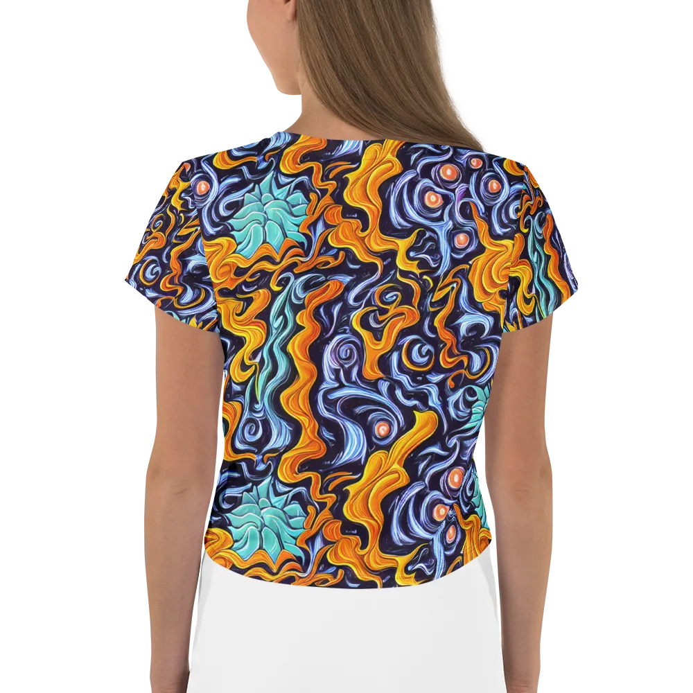 Midnight Fireflow on Crop Tee — Back
