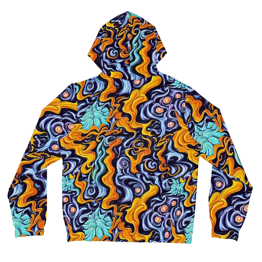 Midnight Fireflow on Women's Full-Zip Hoodie — Back