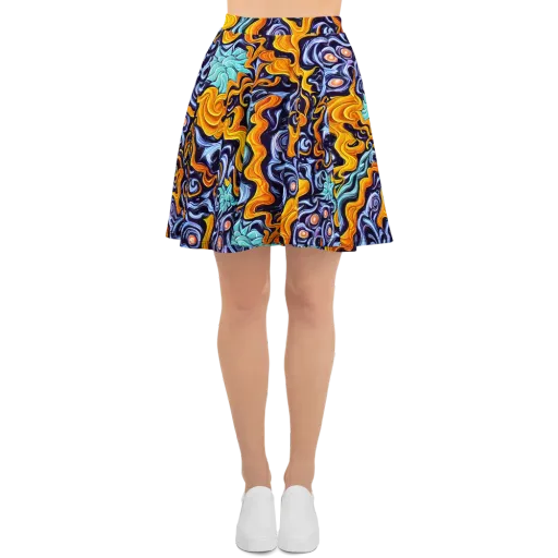 Midnight Fireflow on a Skater Skirt