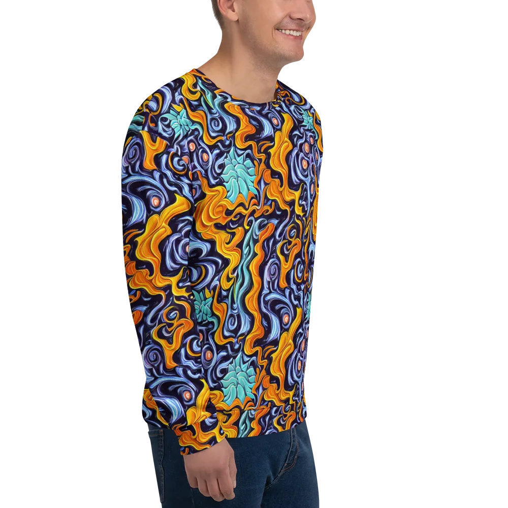 Midnight Fireflow on Sweatshirt — Right Front