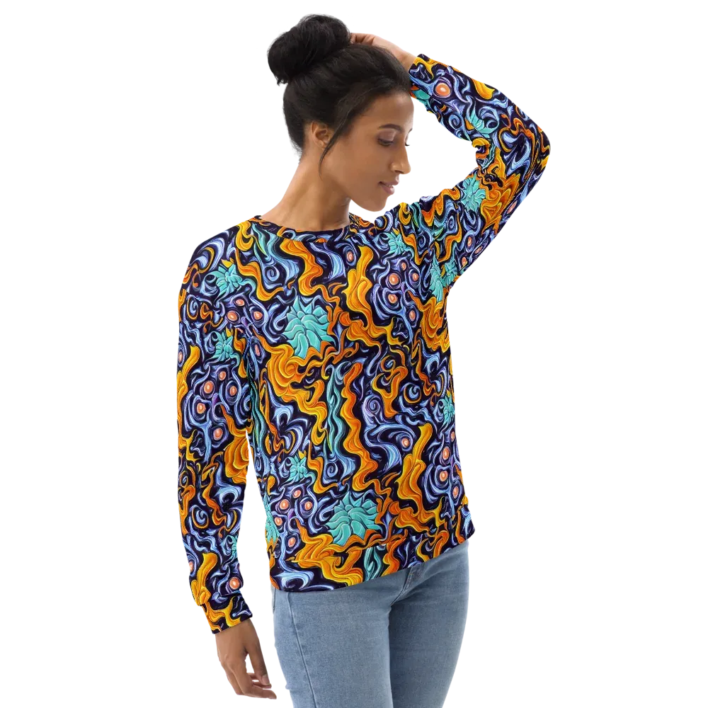 Midnight Fireflow on Sweatshirt — Right Front