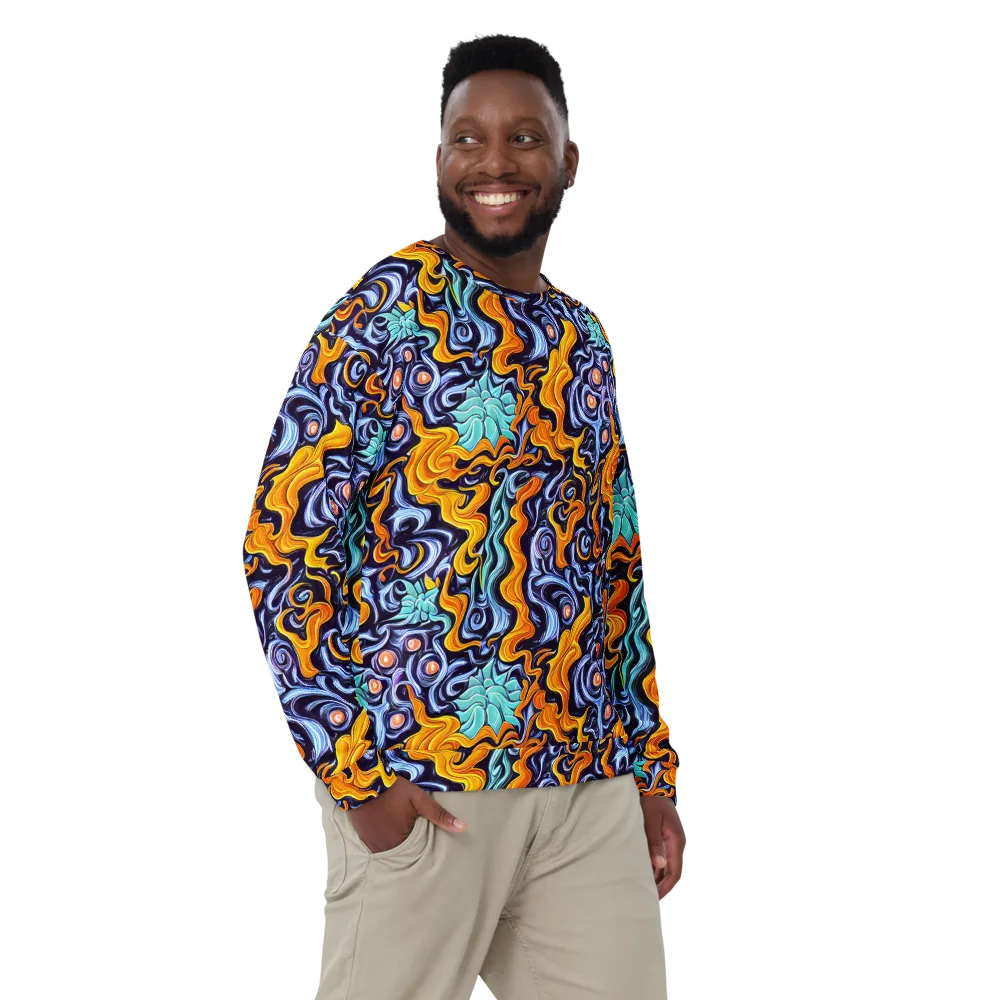Midnight Fireflow on Sweatshirt — Front