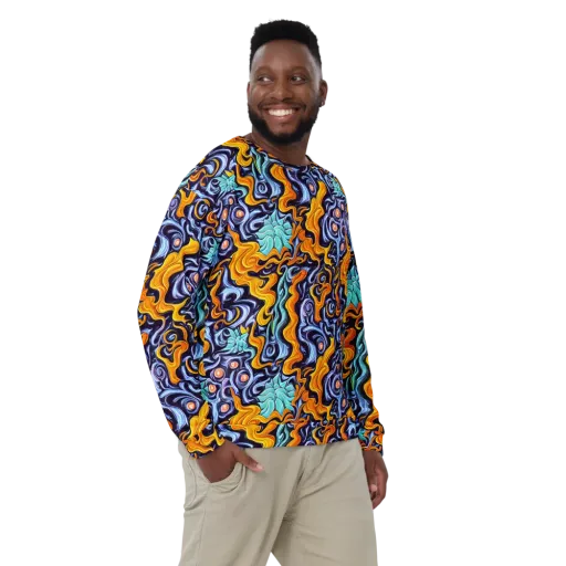 Midnight Fireflow on a Sweatshirt